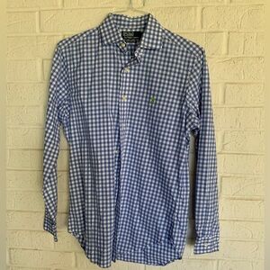 Polo Ralph Lauren Blue and White Checkered Men's Westerton Shirt